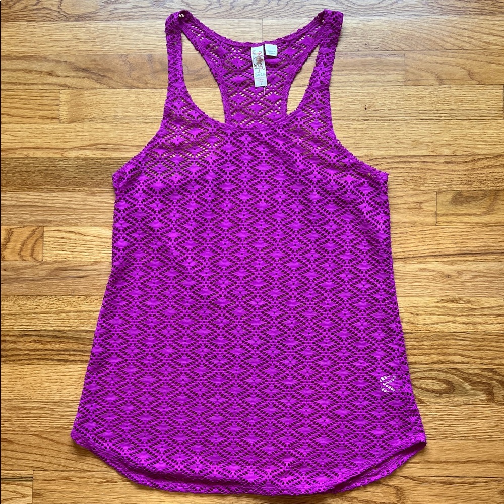 Elegant Fuchsia Lace Tank Top